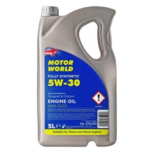 Motor World 5W-30 C2/C3 Peugeot Citroen Fully Synthetic Engine Oil 5L